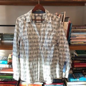 Style & Co. Bicycle Button Down Top L EUC